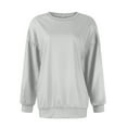 thumbnail image 5 of Oversized Sweatshirt for Women Crewneck Solid Color Long Sleeve Shirts Sweatshirt, 5 of 5