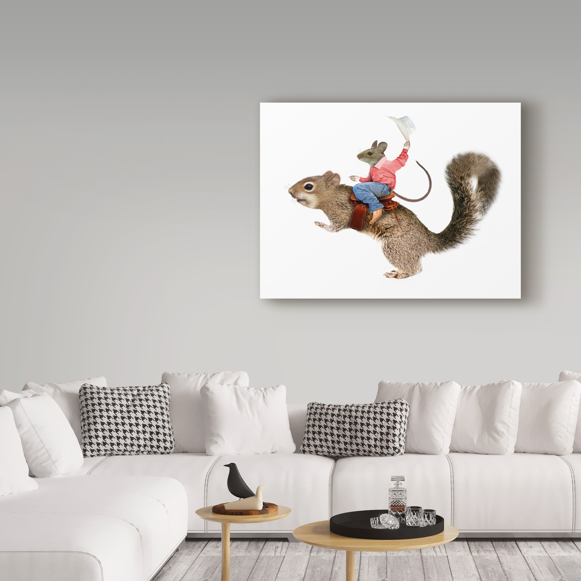 Trademark Fine Art 'Squirrel Rodeo' Canvas Art by J Hovenstine Studios