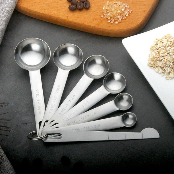 unbranded 1Jgo Cucharas Medidoras De Acero Inoxidable Plata Para Medir Líquidos Y Polvos En Cocina