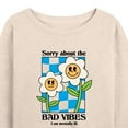 thumbnail image 3 of Instant Message - Sorry About Bad Vibes, I'm Mentally Ill - Women's Lightweight French Terry Long Sleeve Shirt, 3 of 6