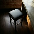 thumbnail image 5 of Cortesi Home Onyx Counter Stool in Genuine Leather with Black Legs, Black, 5 of 9