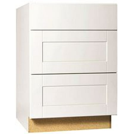 Rsi Home Products Shaker 3-drawer Base Cabinet, White, 24 In.