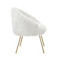 thumbnail image 4 of Denby White Faux Fur Accent Chair - Gold Powder Coated Metal Leg, ,, 4 of 9