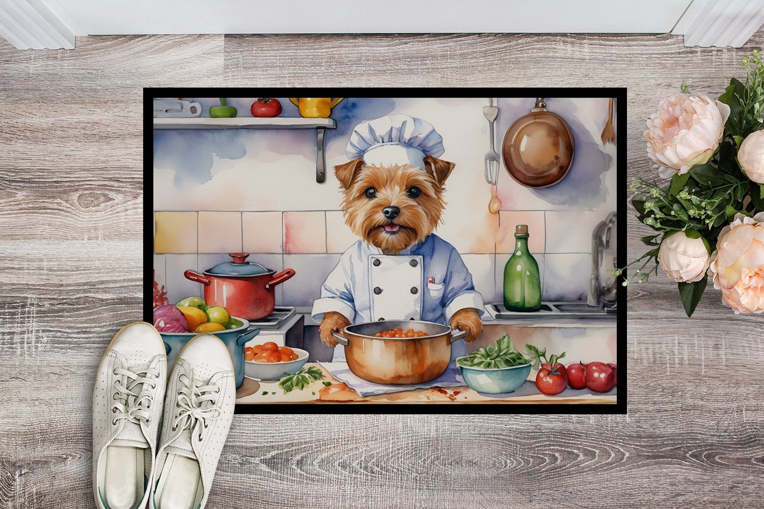 Norfolk Terrier The Chef Doormat 36 in x 24 in