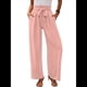 thumbnail image 1 of Pantalones de Salón Anchos para Mujer con Bolsillos, Cintura Alta, Ajustables, con Nudo y Holgados. Rosa S, 1 of 7