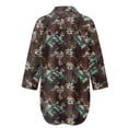 thumbnail image 5 of Xoenoiee Aztec Cow American Tribal Print Women's Swimsuit Coverup Long Sleeve Bathing Suit Cover Ups Button Down Beach Dress Shirt for Swimwear Beachwear, S, 5 of 7