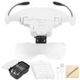 thumbnail image 1 of Head Magnifying Visor 1X to 3.5X Adjustable Headband Magnifier with LED Light Battery Operated Head Mount Magnifying Glass with 5 Detachable Lens Hands Free Magnifier Loupe, 1 of 11