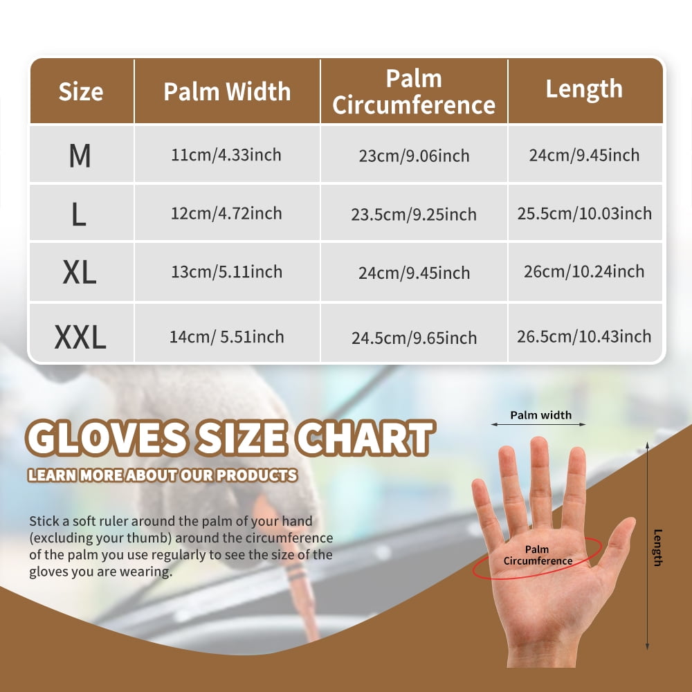 Heavy Duty Leather Work Glove Impact Protection Mechanic Cowhide Gloves for Men Grip,Cowhide,Cotton Lined,Durable XL