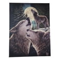 thumbnail image 5 of Wolf Song Howling Gray Wolves With Full Moon Wood Framed Canvas Wall Decor, 5 of 5