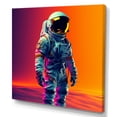 thumbnail image 2 of Designart "Astronaut in Pink and Orange Space I" Astronomy & Space Wall Art - Global Pink Space Bedroom Canvas Wall Art, 2 of 6