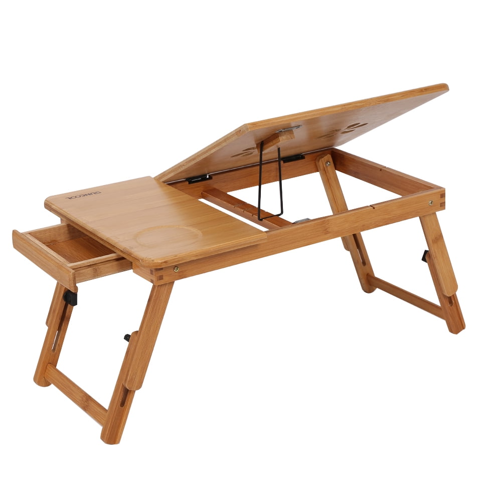 VGEBY Bamboo Laptop Bed Desk Tray  Folding Bed  Desk  Table  