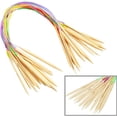 thumbnail image 2 of Dosaele 62 Pcs Bamboo Circular Needles Set for Beginners, 18 Pairs Wired Circular Needles for Knitting Yarn Flat Round Projects, Knitting and Crochet Supplies with Case, 24 Inch Sweater Needle, 2 of 5