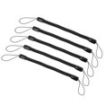 thumbnail image 1 of Unique Bargains 5 Pieds Porte-Clés à Ressort Rétractable en Plastique, Cordon de Stylet, Noir, Lot de 5, 1 of 5