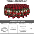 thumbnail image 4 of Christmas Tablecloth 60 Inch Round Red Buffalo Plaid Tablecloth Waterproof Polyester Holiday Holly Pine Cones Christmas Balls Decorative Table Cloth for Kitchen Dining Room Outdoor Patio Party, 4 of 6