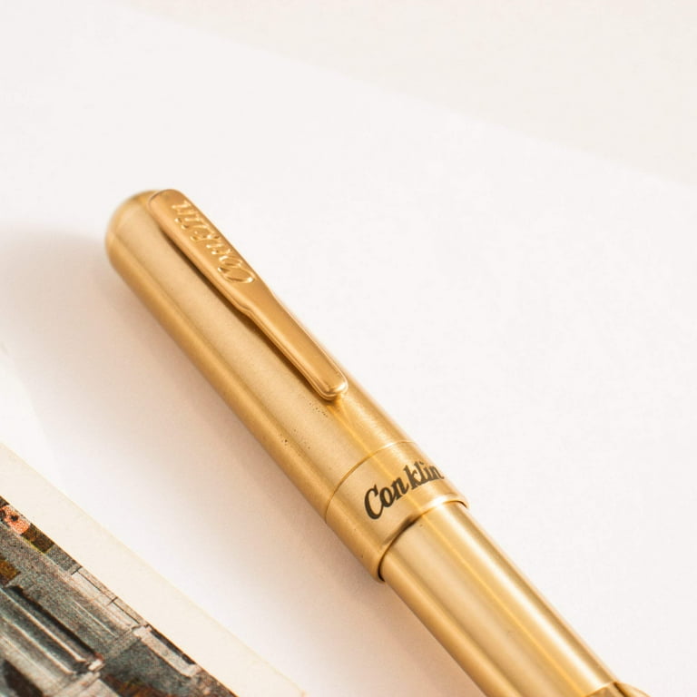 Conklin Mark Twain Crescent Filler Brass Fountain Pen - Walmart.com