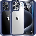 thumbnail image 3 of TAURI Funda 5 en 1 para iPhone 15 Pro, [no amarillea] con 2 protectores de pantalla + 2 protectores de lente de cámara, [protección contra caídas de grado militar] Funda delgada a prueba de golpes par, 3 of 4