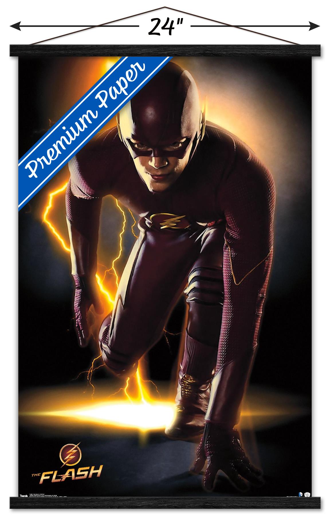 DC Comics TV - The Flash - Portrait Wall Poster with Wooden Magnetic Frame, 22.375" x 34"