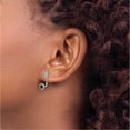thumbnail image 4 of Stainless Steel Polished Black And White Cz Post Earrings (19 X 6) Made In China sre1284, 4 of 6