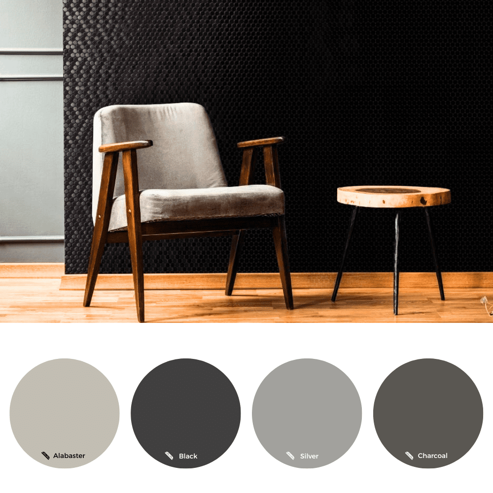 The Tile Life Eterna Penny 1" x 1" Black Glass Round Mosaic Floor and Wall Tile 1 Sheet