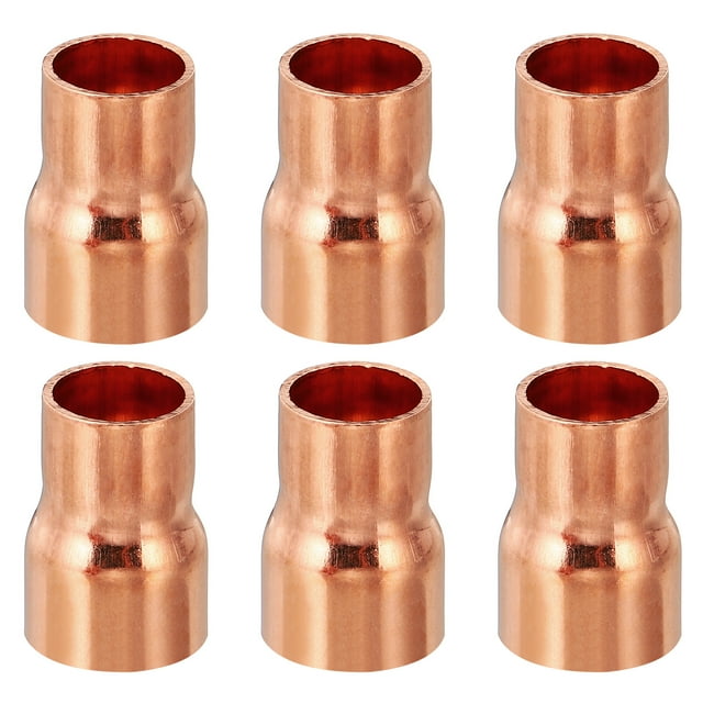 Unique Bargains Réducteur de Cuivre 15mm à 12.7mm ID, 6 Pcs Raccord de Raccord de Tube de Pression Adaptateur