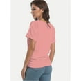 thumbnail image 6 of Women's Short Sleeve Boat Neck Dolman Top with Side Shirring, 6 of 6