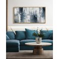thumbnail image 3 of SHENIFY Blue and Grey Abstract Wall Art 20x40in Natural Framed Modern Minimalist Painting Decor Graffiti Artwork for Home Wall Decor, 3 of 5