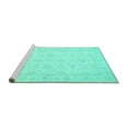 thumbnail image 2 of Ahgly Company Machine Washable Indoor Round Oriental Turquoise Blue Traditional Area Rugs, 5' Round, 2 of 4