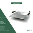 thumbnail image 2 of ELYON 13" Square Serving Tray with Horn Handles, Silver Handmade Platter, 2 of 6