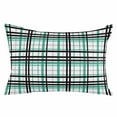 thumbnail image 2 of Teal Black Plaid Queen Size Pillow Cover, Pillowcase Protectors with Zipper, Breathable Decorative Throw Pillow Case Cover, Farmhouse Teal Black Checkered Pillow Shams for Couch Sofa 20x30Inch, 2 of 8
