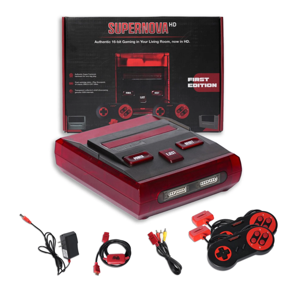 SuperNova HD Console - Authentic SNES & Super Famicom Cartridge Platform with HDMI Output & 2 Controllers