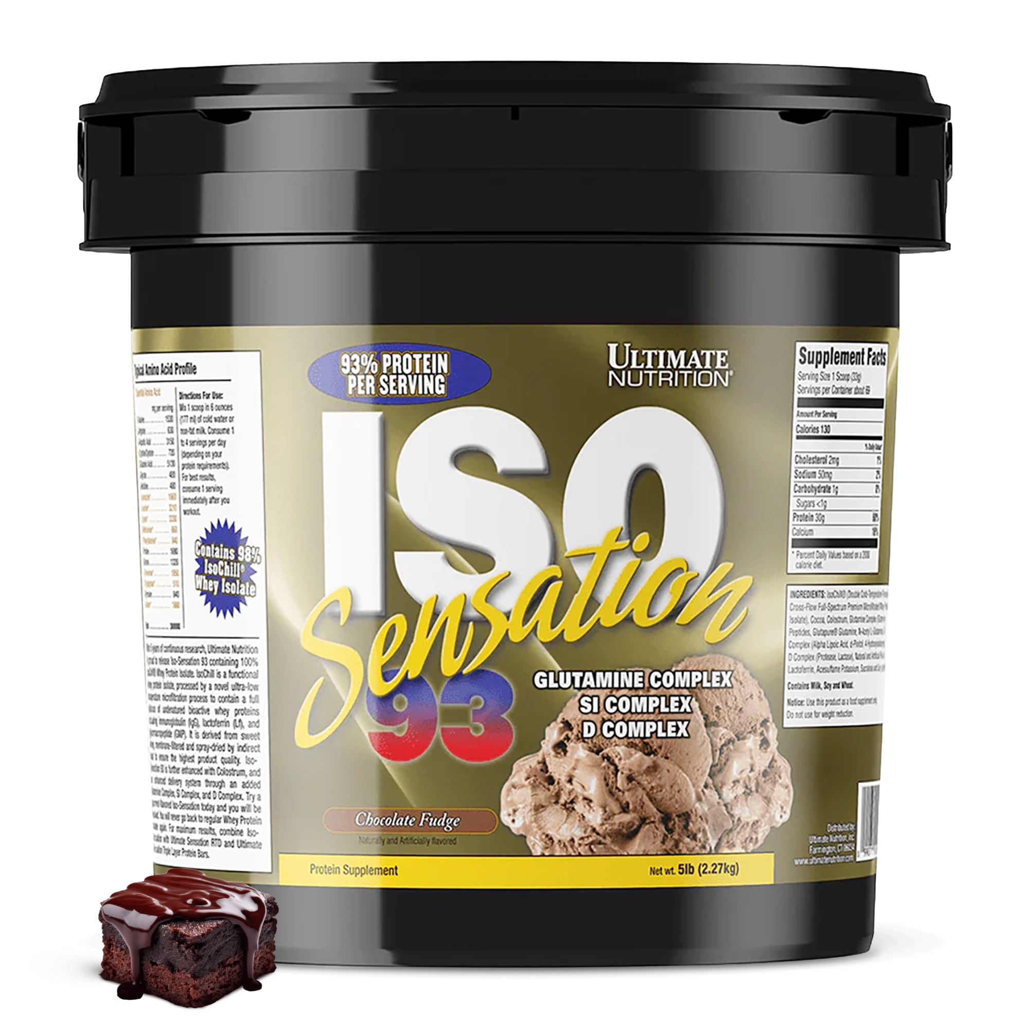 Ultimate Nutrition ISO Sensation 93 Whey Isolate, Chocolate Fudge, 5 lb
