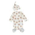 thumbnail image 3 of Robes de Nuit Unisexes pour Bébé, Ensemble de Pyjama avec Sac de Couchage à Manches Longues et Chapeau, 3 of 9
