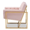 thumbnail image 3 of Baxton Studio Milan Rose Velours Rembourré Or Fini Chaise Longue, 3 of 8