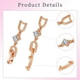 thumbnail image 3 of Necklace Bracelet Extenders, 3Pcs Rose Gold Plated Crystal Rhinestone Foldover Extension Clasp Set for Women, 3 of 6