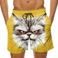 thumbnail image 3 of Lcziwo Mens Big and Tall Drawstring Swim Trunks Funny Cartoon Print Beach Board Shorts Stretch Elastic Waist Shorts Yellow,XXXXL, 3 of 7