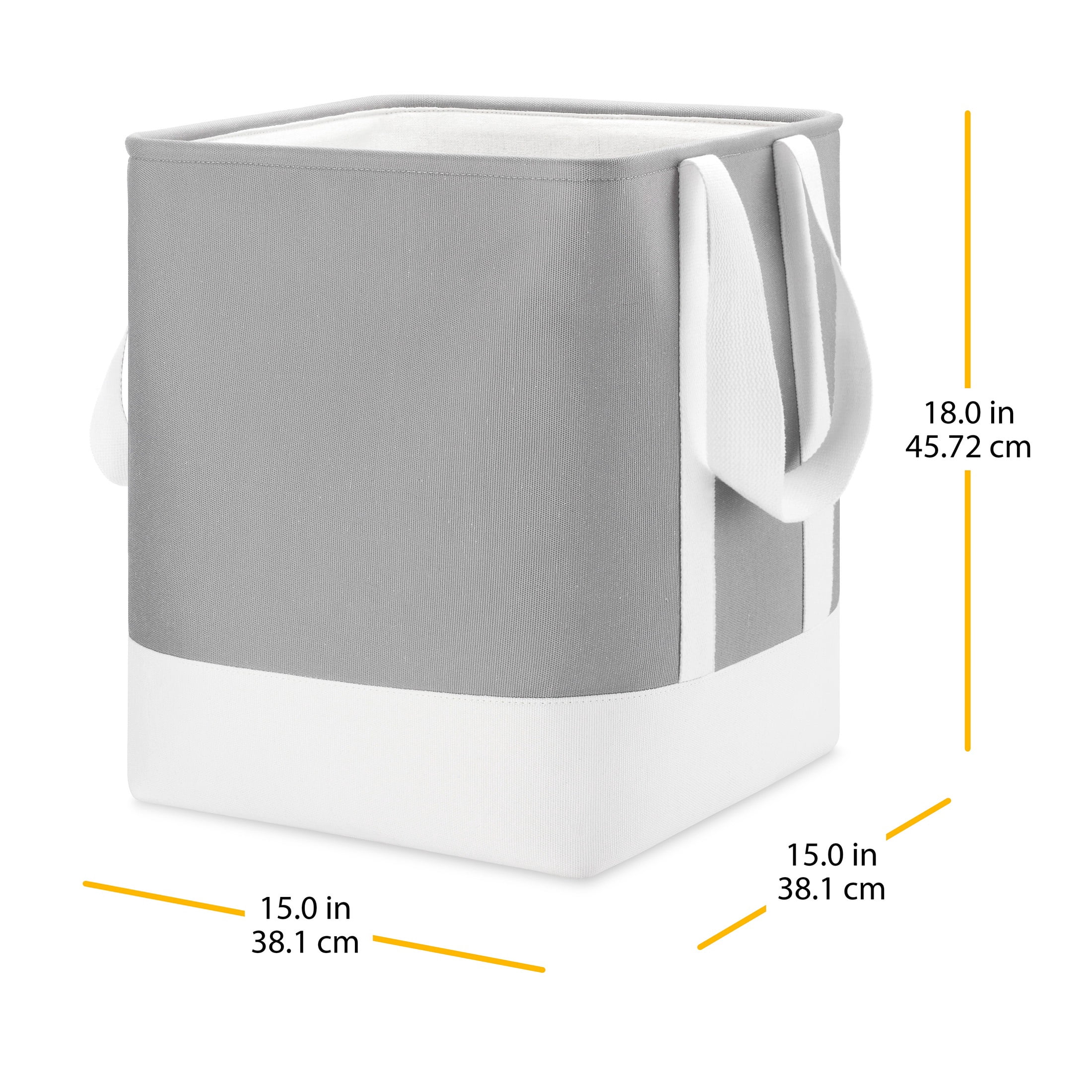 Whitmor Large Freestanding Laundry Basket with Handles - Grey