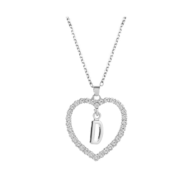 Collar para mujer, joyería para mujer, collar con colgante para mujer, joyería con alfabeto, collar con corazón para amantes, regalos, collar de aleación