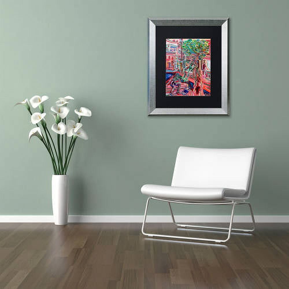 Trademark Fine Art "Sunday Skate" Canvas Art by Josh Byer, Black Matte, Silver Frame