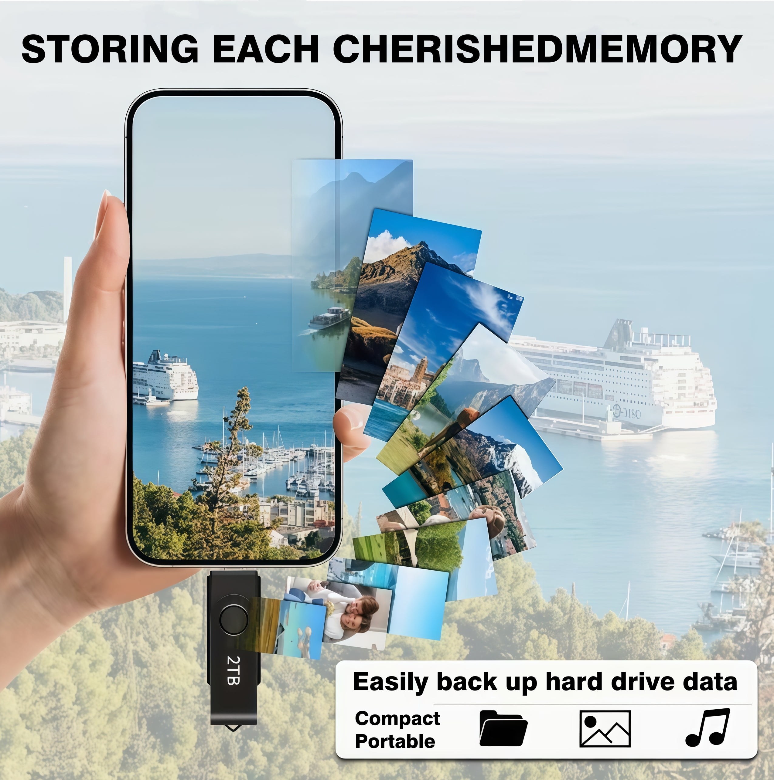 USB Flash Drive 2T(1864G) Dual USB Type-C Thumb Drive, Compatible with Phone, Laptop, Tablet-MAOLAI