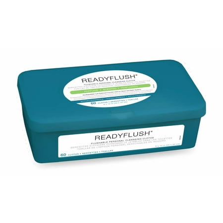 Medline ReadyFlush Flushable Wipes (60 Wipes per Tub), Scented, Biodegradable Flushable Incontinence Wet Wipes for Adults with Aloe, Hypoallergenic & pH-Balanced Personal Cleansing Cloths