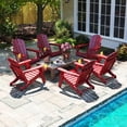 thumbnail image 5 of FODINGHILL Outdoor Folding Adirondack Chair set of 6, HDPE All Weather Patio Chair with Cup Holder for Deck Backyard Garden, Red, 5 of 10