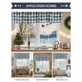 thumbnail image 6 of Valances for Windows Blue Winter Snowflakes Rod Pocket Short Curtain for bathroom living room bedroom Black White Plaid 1 Panel 54x18in, 6 of 7