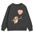 thumbnail image 4 of PMVFHDE Chandails en Molleton à Col Rond Fille Automne et Hiver Saint-Valentin Imprimé Chiot à Capuche pour Enfants Gris Foncé, 4-5 Ans, 4 of 4