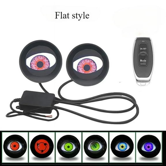 LED Car Dynamic Devil Eyes Lights Remote Control Eyes Headlight Retrofit-
