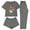 Dark Gray, variant on Levmjia Womens 3 Piece Pajama Set Short Sleeve Top Sleepwear With Pants and Shorts Thanksgiving Soft Casual Home Comfort Relaxing Nightwear Daily Wear
