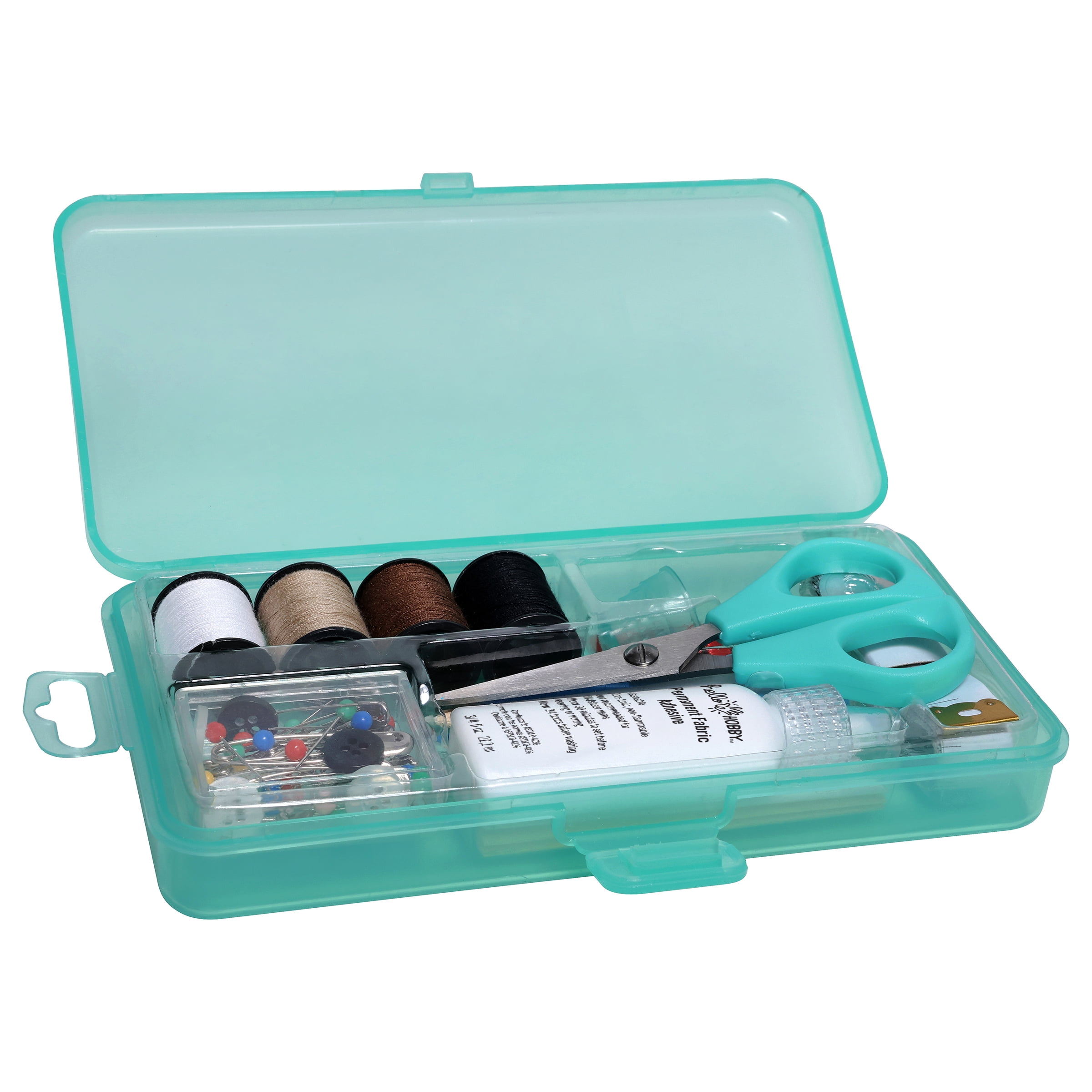 Hello Hobby Sew Kit Essentials with Storage Case, 64 Pieces, Teal
