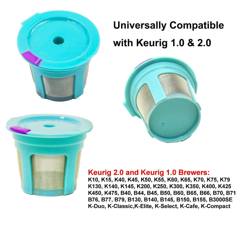 Youngever 8 Reusable K Cup 2.0 Solo Filter Pod Coffee Stainless Mesh, 8 Rainbow Color