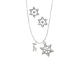 thumbnail image 2 of Delight Jewelry Silvertone Mini Giraffe Silver tone Snowflake Charm Necklace and Stud Earrings, 2 of 4