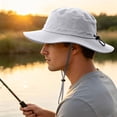 thumbnail image 2 of Awwp Unisex Sun Hat Wide Brim Fishing Adjustable Lightweight Hat Beach Bucket Hat for Outdoor Golf Hiking Gardening Light Ashy, 2 of 8