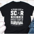 thumbnail image 1 of Behind Every Scar There Is An Untold Story Shirt, Brain Tumor Awareness, Brain Tumor Fight - White - XL, 1 of 2